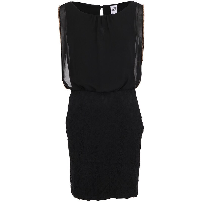Černé šaty s krajkovou sukní Vero Moda Nope