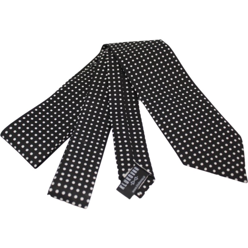 Klukovna Černá kravata s bílými puntíky