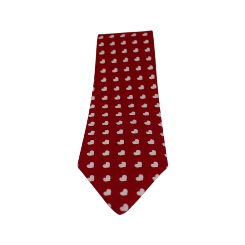 Klukovna Červená kravata s bílými srdíčky