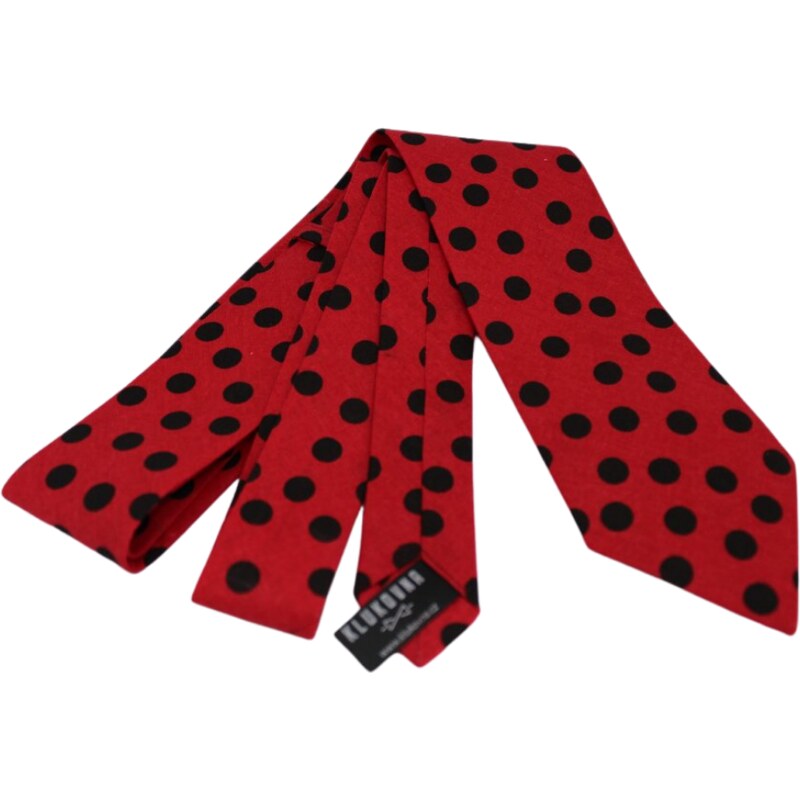 Klukovna Červená kravata s černými puntíky