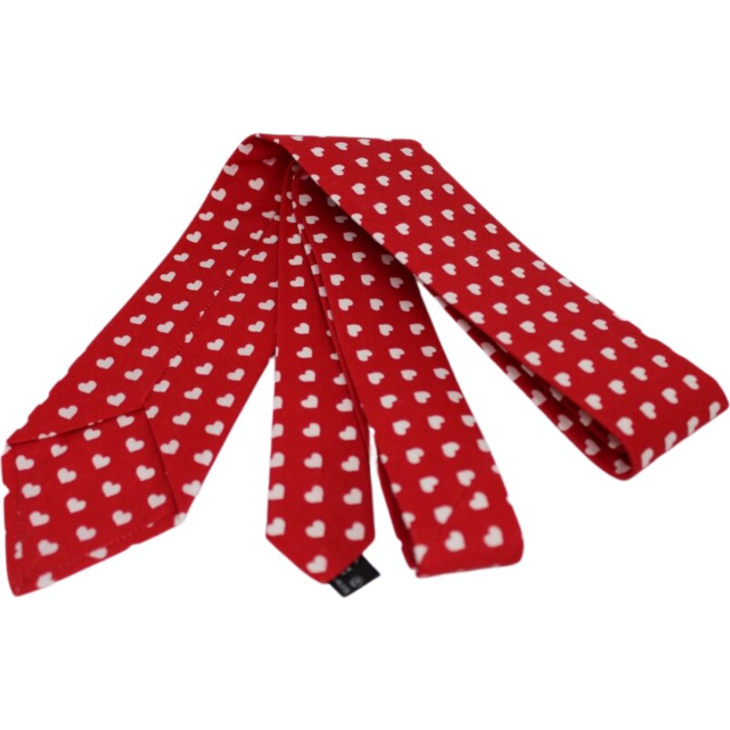 Klukovna Červená kravata s bílými srdíčky