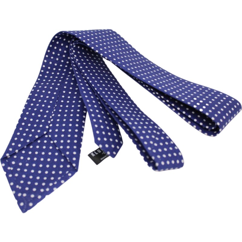 Klukovna Tmavě modrá kravata s bílými puntíky