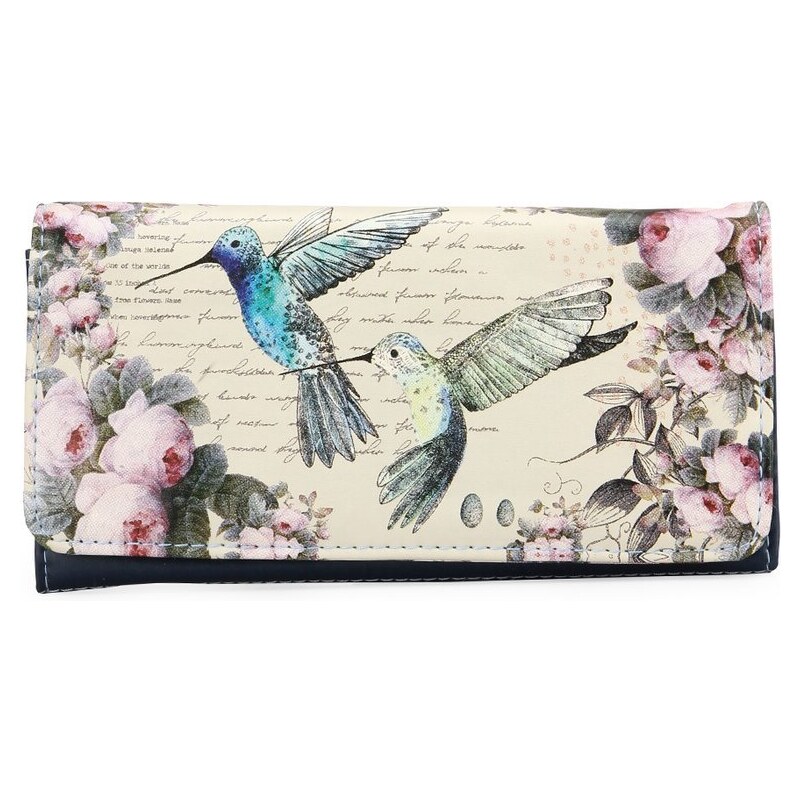 Krémová peněženka s kolibříky Disaster The Aviary