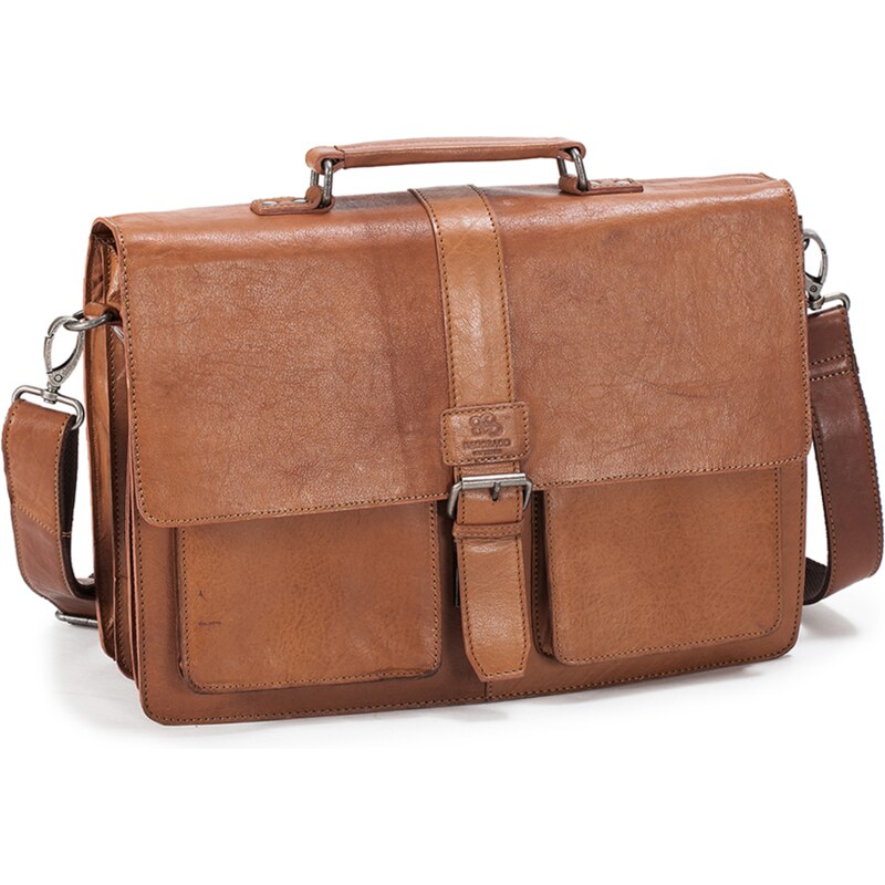 BAOOBAOO Brašna Briefcase 15"-16" 3-fack Tan BB108-1