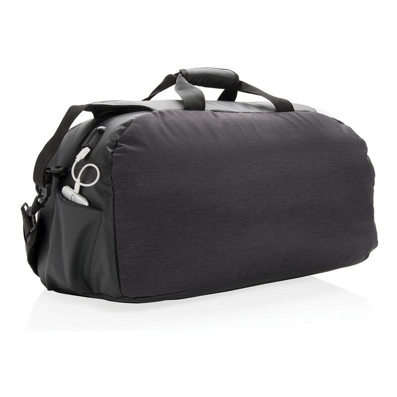Moderní cestovní taška s USB portem, 40l, Swiss Peak, černá