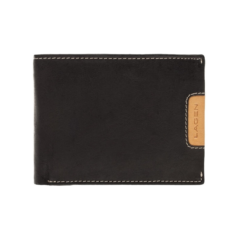 Lagen Pánská kožená peněženka 615195 Black/Tan