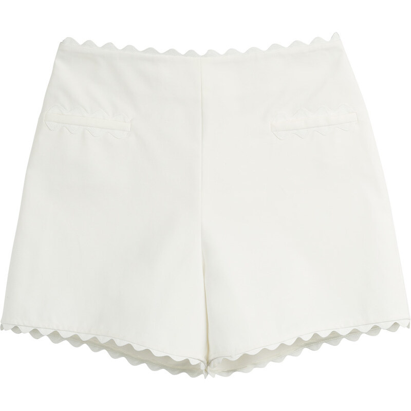 Moschino Cheap and Chic Cotton Shorts with Scalloped Trim