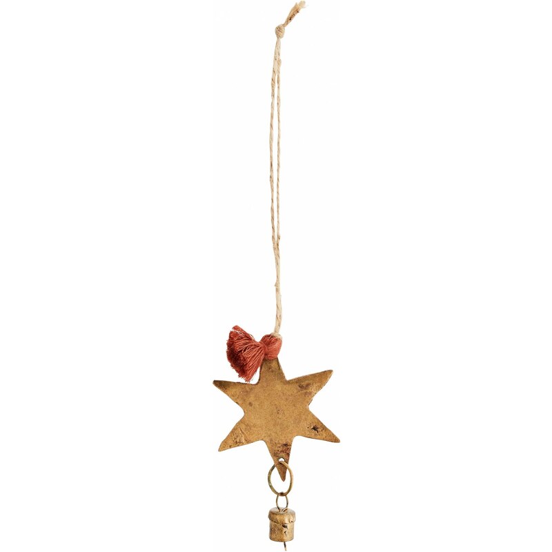 Madam Stoltz Závěsná vánoční dekorace Star Antique Gold