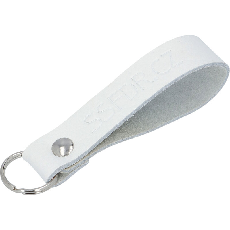 Kožená klíčenka poutko na klíče bílá - SSFDR Azuro bílá