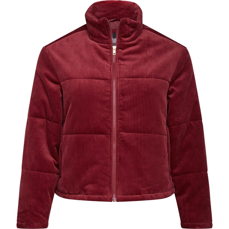 Urban Classics Přechodná bunda 'Corduroy Puffer Jacket' burgundská červeň