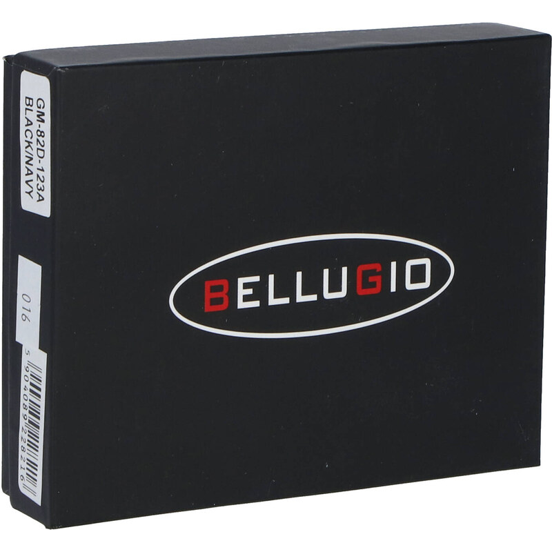 Bellugio Praktická pánská kožená peněženka s barevným logem Margita, černá/červená