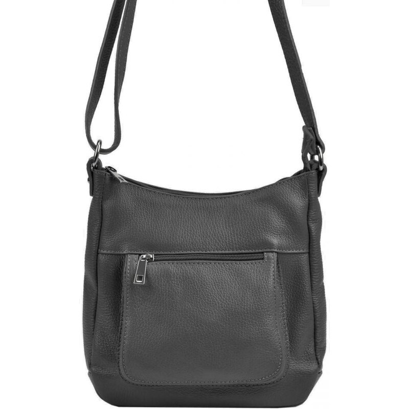 Kožená crossbody dámská kabelka Patrizia Piu tmavě šedá 55014775