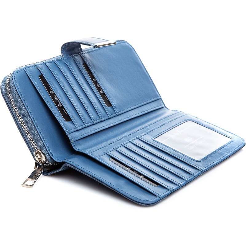 Jennifer Jones Velká dámská peněženka na zip 11040 modrá světlá