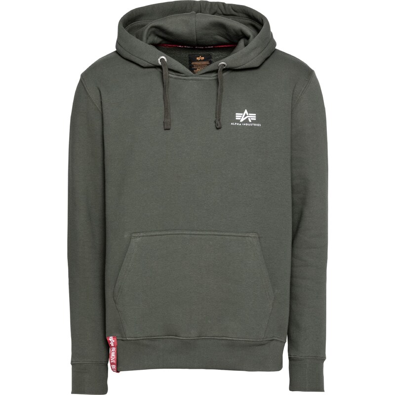 ALPHA INDUSTRIES Mikina jedle / červená / bílá