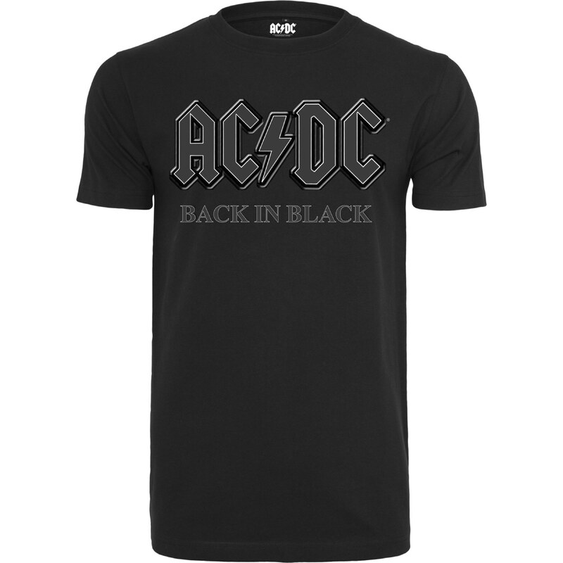 Mister Tee Tričko ACDC Back In Black stříbrně šedá / černá /
