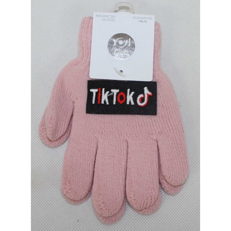 TIK TOK dětské prstové rukavice - růžové