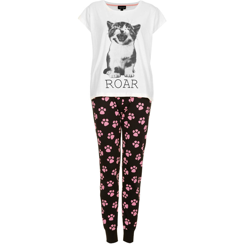 Topshop Cat Print Pyjama Set
