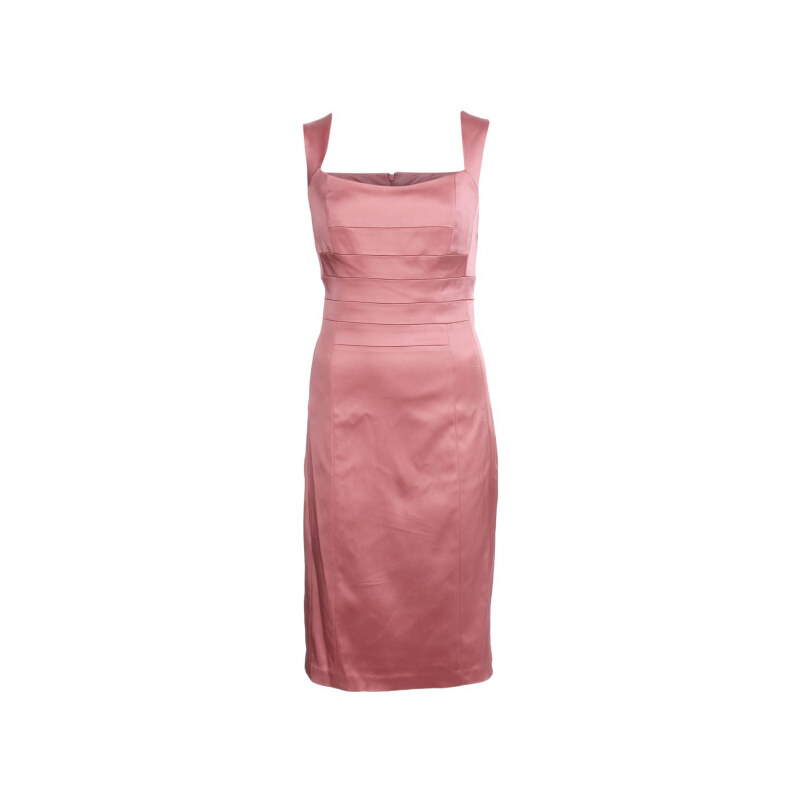 LA FEMME Saténové šaty v růžové barvě