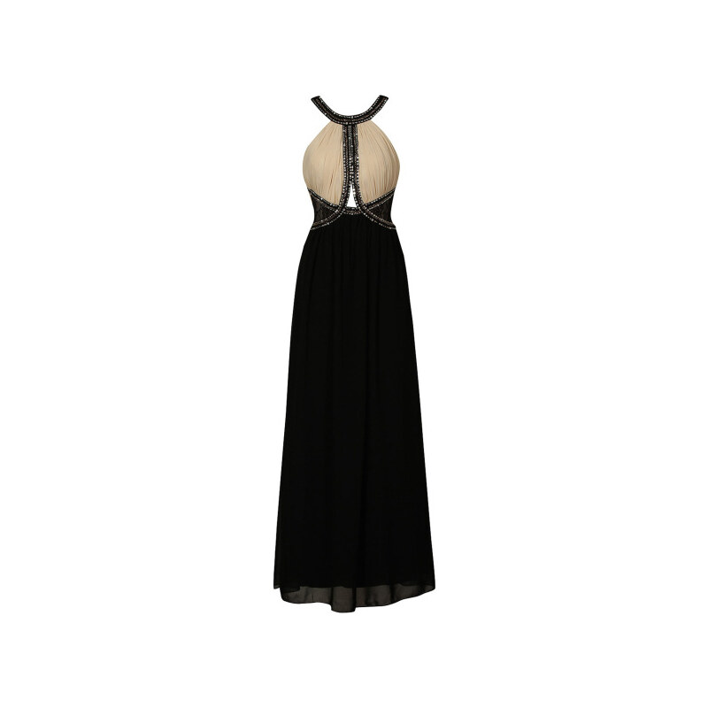 DP Luxusní krémovo-černé plesové šaty