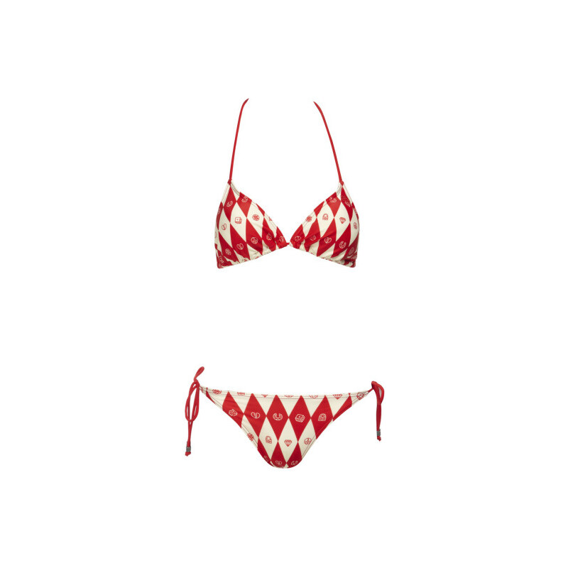 LA FEMME Červeno-krémové bikini