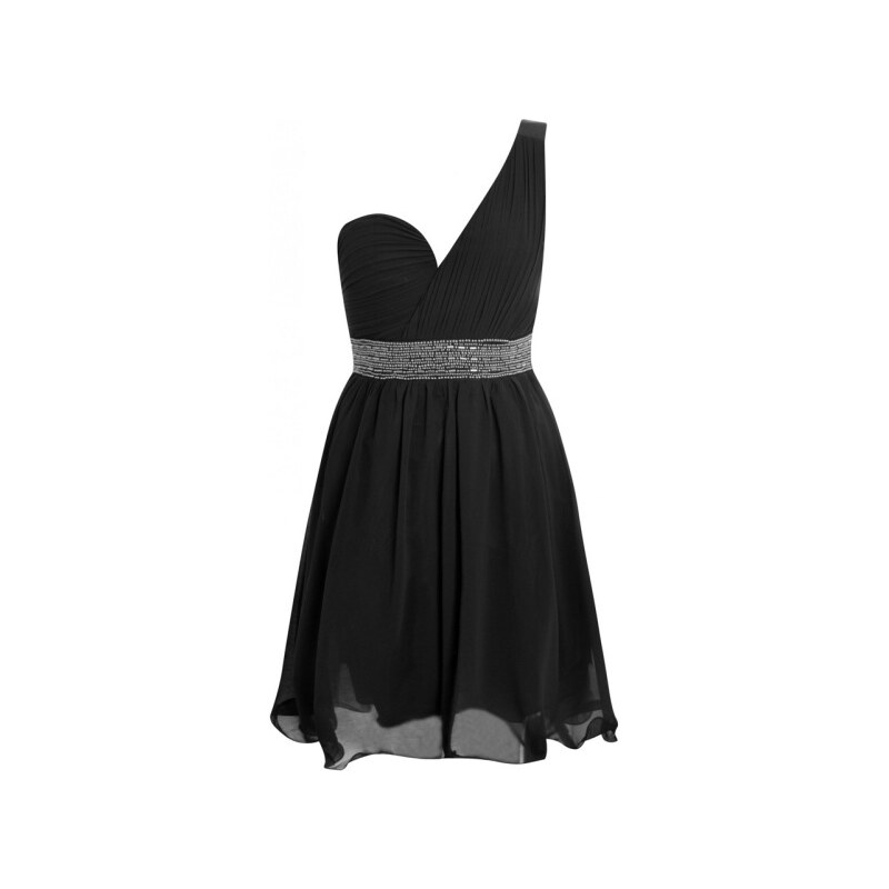 CHIARA Černé asymetrické plesové šaty