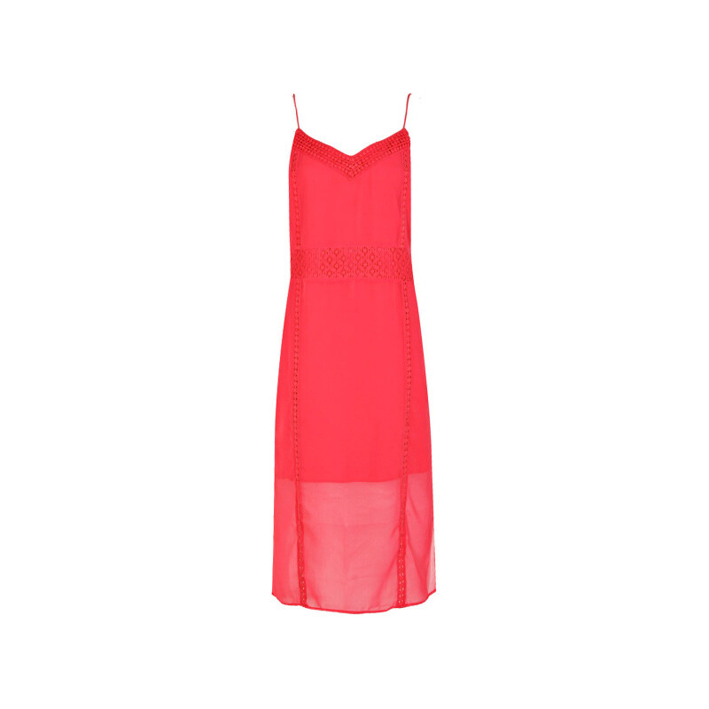BOOHOO Růžové šaty s háčkovanými detaily Natalia