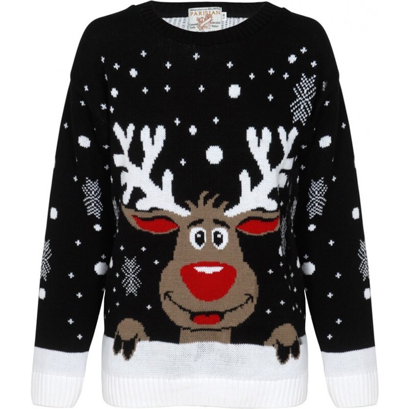 CHIARA Pletený černý vánoční svetr