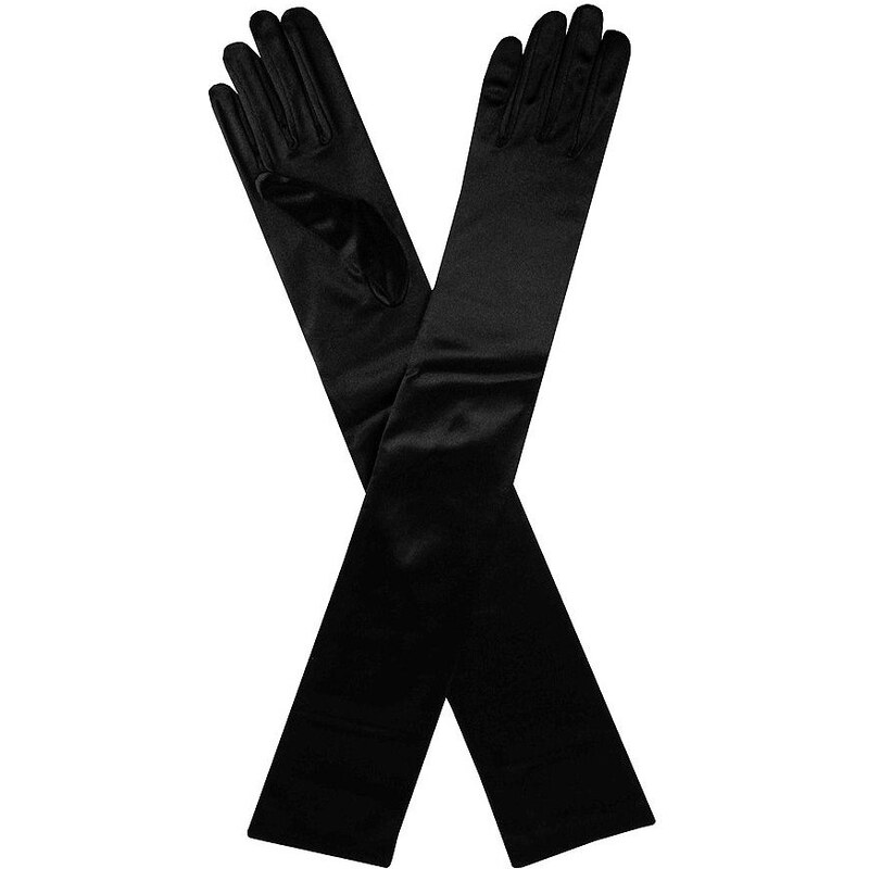LONDON TIMES Večerní dlouhé černé rukavice