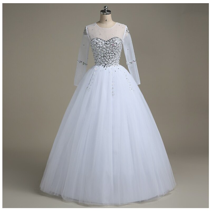 Donna Bridal svatební šaty s dlouhým rukávem a bohatě zdobeným živůtkem