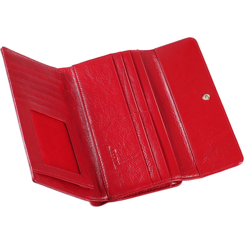 Luxusní dámská kožená peněženka Ellini CD-64-274 červená