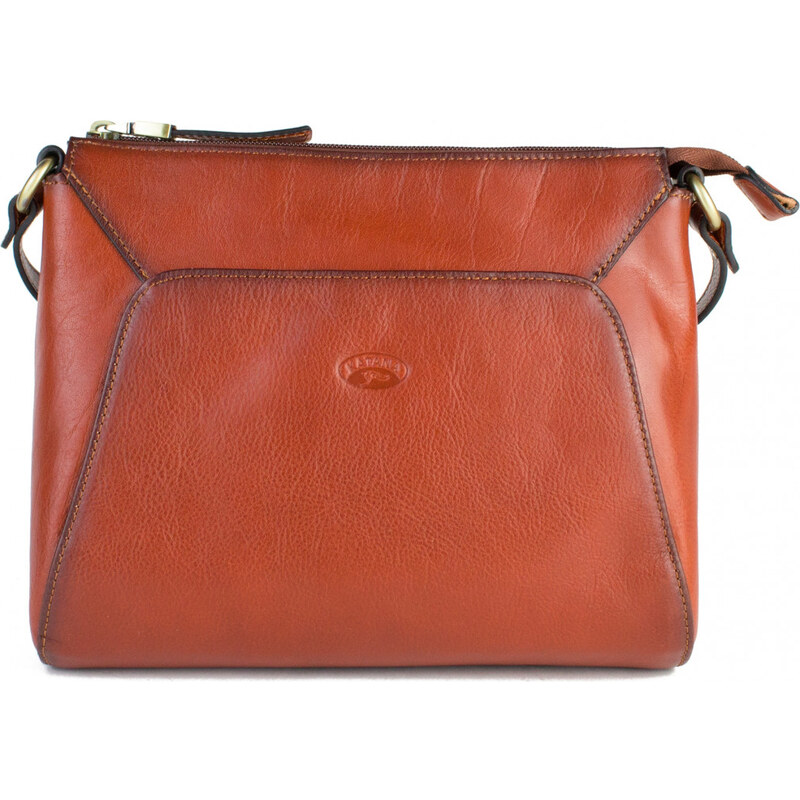 KATANA Francouzská kožená crossbody kabelka Bretagne Hnědá 55162687