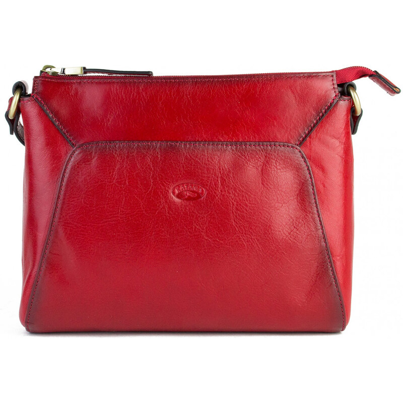 KATANA Francouzská kožená crossbody kabelka Bretagne Červená 55162685