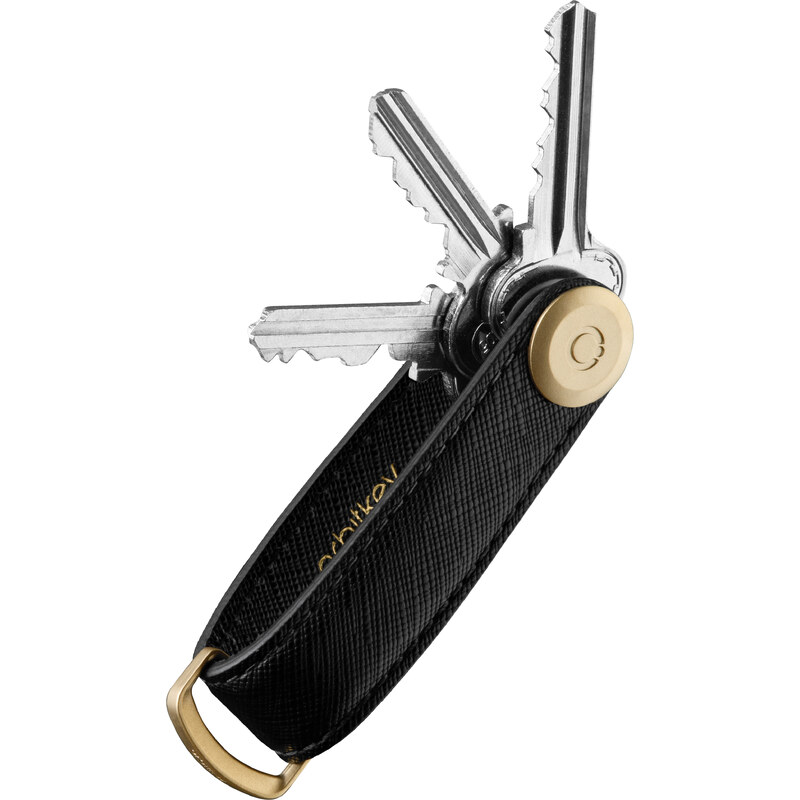 Kožená klíčenka Orbitkey 2.0 Saffiano Liquorice Black - černá