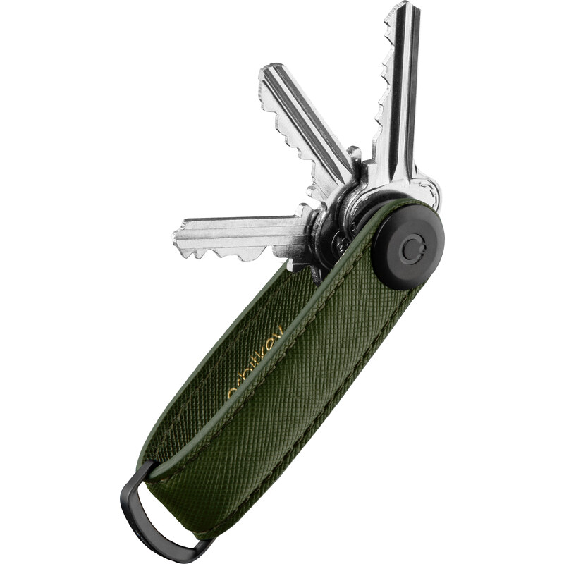 Kožená klíčenka Orbitkey 2.0 Saffiano Olive - olivově zelená