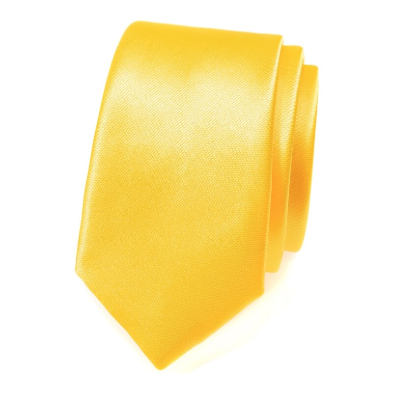 Kravata SLIM výrazná žlutá Avantgard 551-770