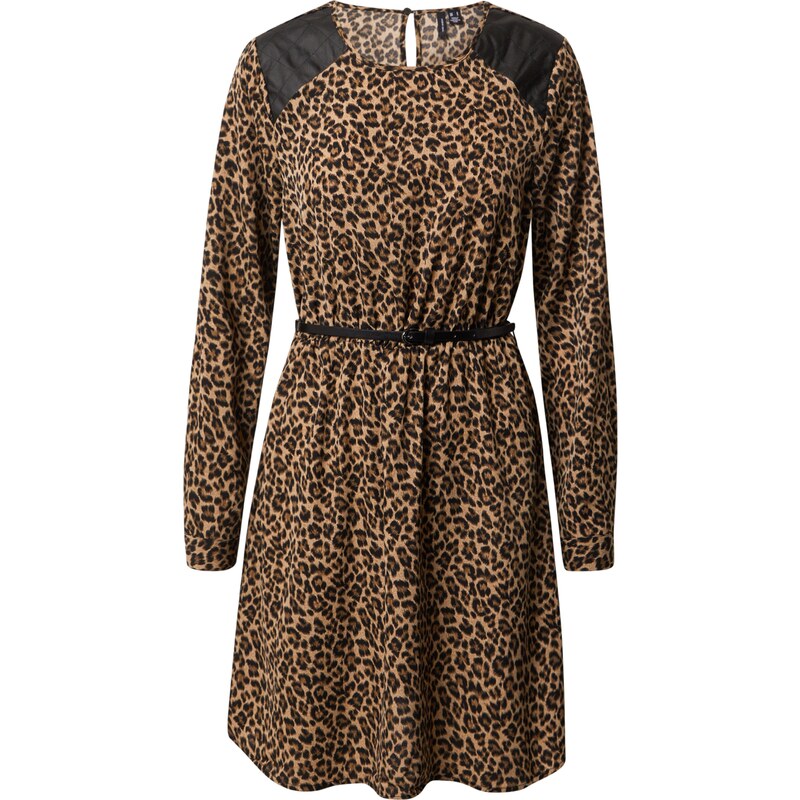 VERO MODA Šaty SERENA hnědá / světle hnědá / černá