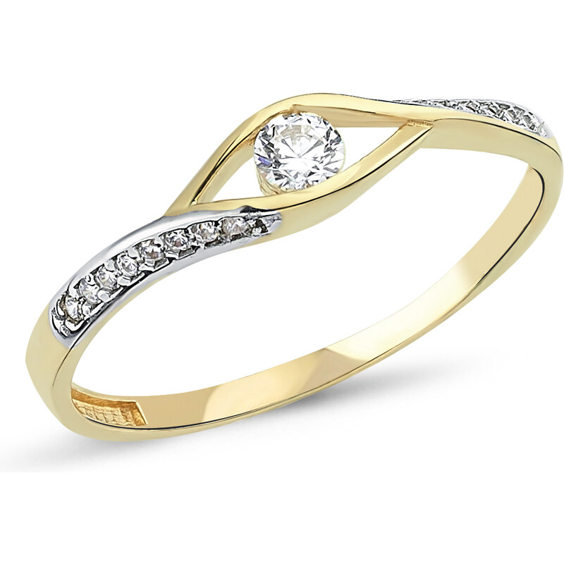 Lillian Vassago Elegantní zlatý prsten se zirkony LLV46-GR017