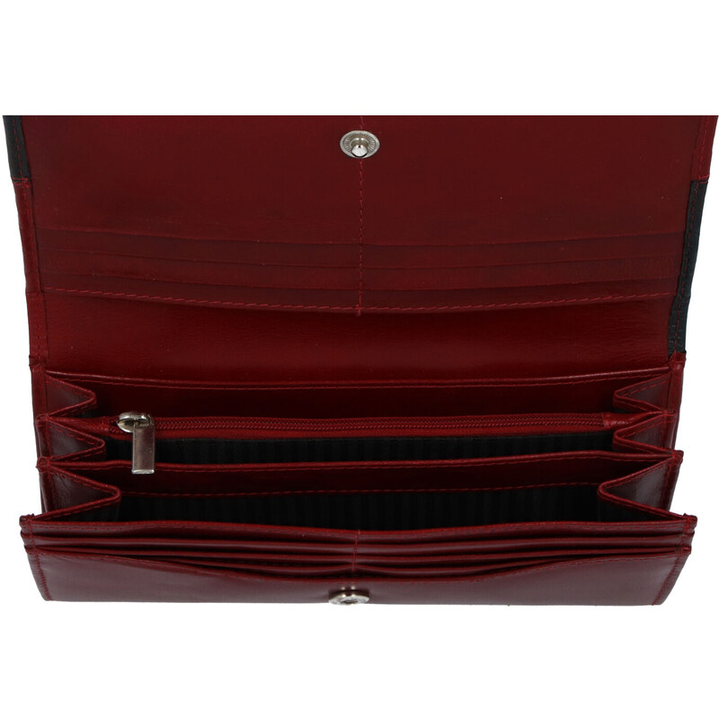 Dámská kožená peněženka červeno černá - Tomas Farbe červená