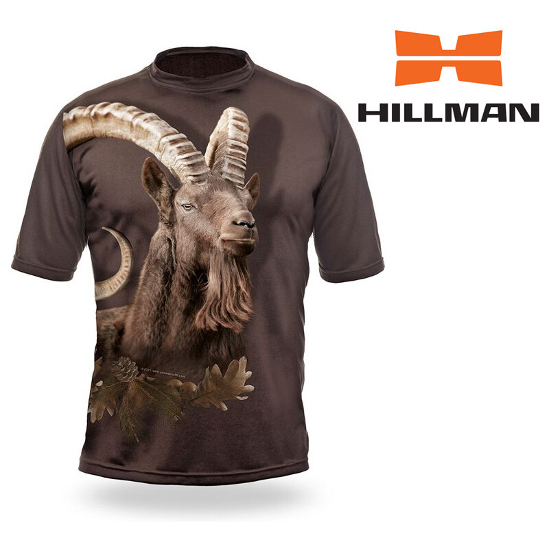 HILLMAN Gamewear 3D Myslivecké tričko kr. rukáv Kozorožec 3D b. Dub