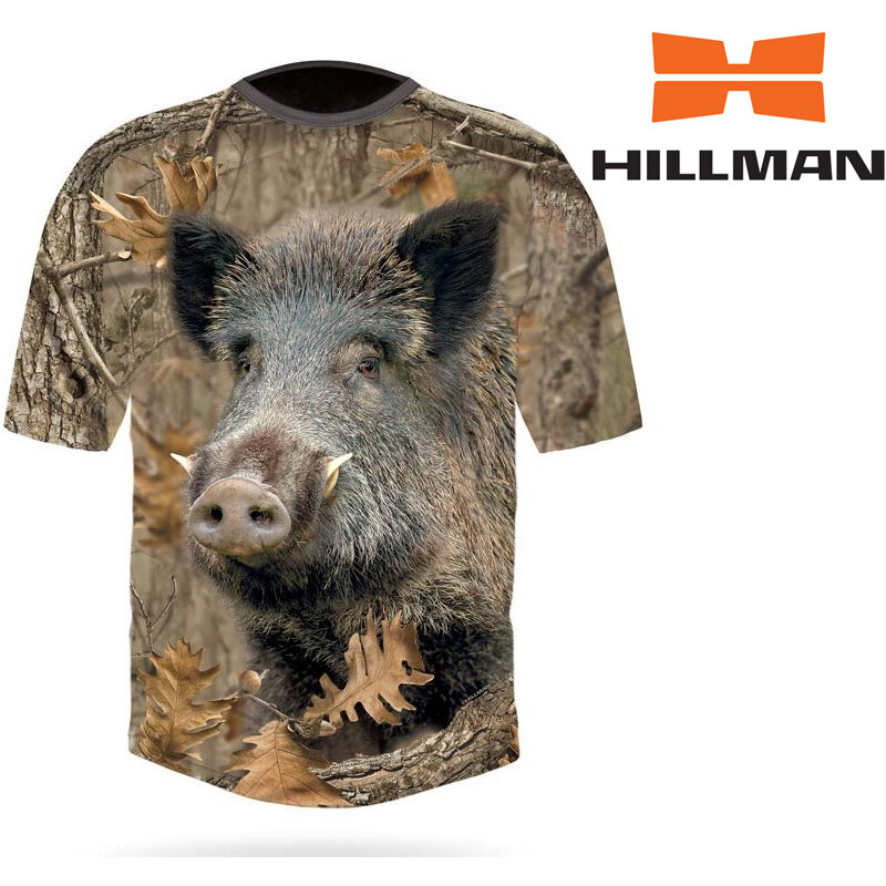 HILLMAN Gamewear 3D Myslivecké tričko bavlna DGT Divočák b. Kamufláž