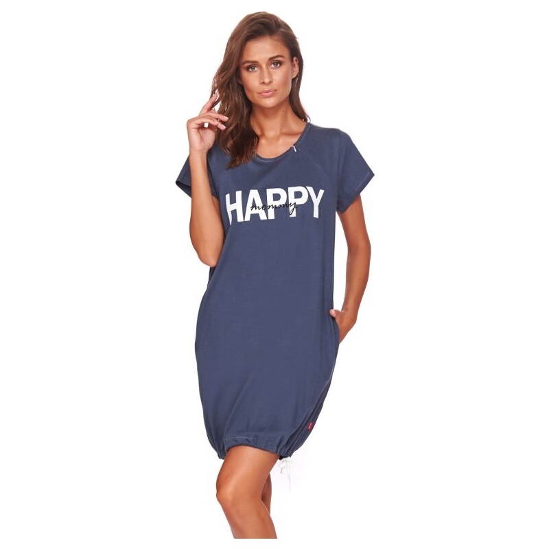 Doctor Nap Mateřská noční košile 9504 Happy Mommy Deep Blue