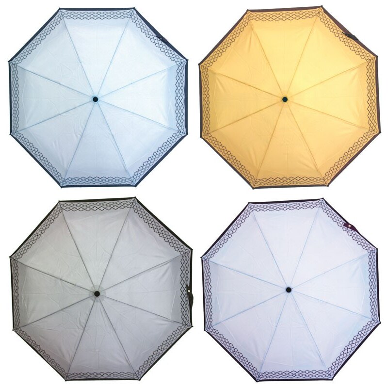 Luxusní dámský holový deštník Versace s pixlovým vzorem na borduře