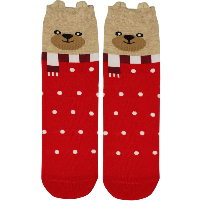 Aura.Via Vánoční puntíky - veselé dámské ponožky