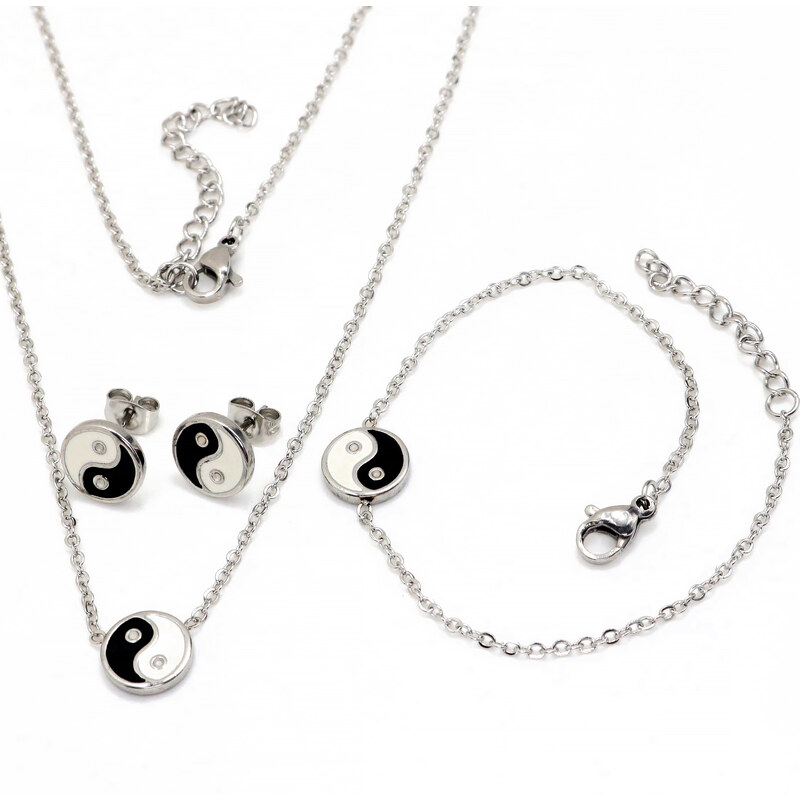 Linda's Jewelry Sada šperků Yin Yang chirurgická ocel IS053