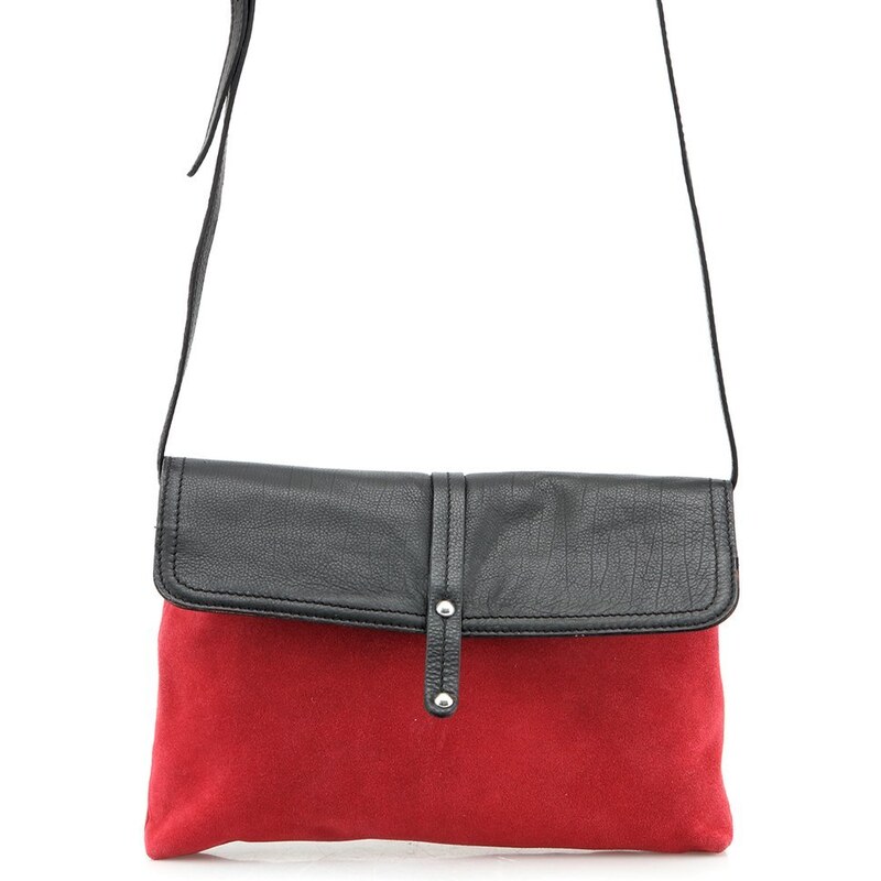 Červeno-černá kožená kabelka přes rameno Pieces Hera