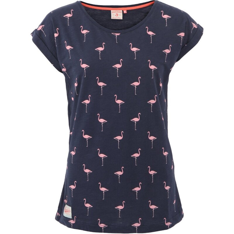 Tmavě modré dámské tričko s plameňáky Brakeburn Flamingos