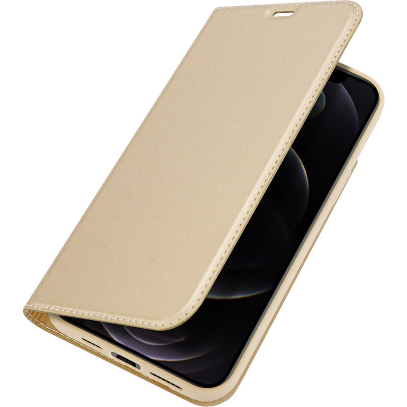 Knížkové pouzdro na iPhone 12 Pro MAX - DuxDucis, SkinPro Gold
