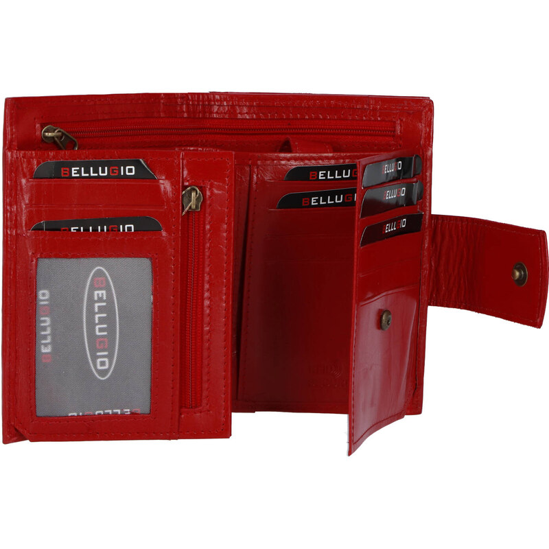 Dámská kožená peněženka červená - Bellugio Agara New červená