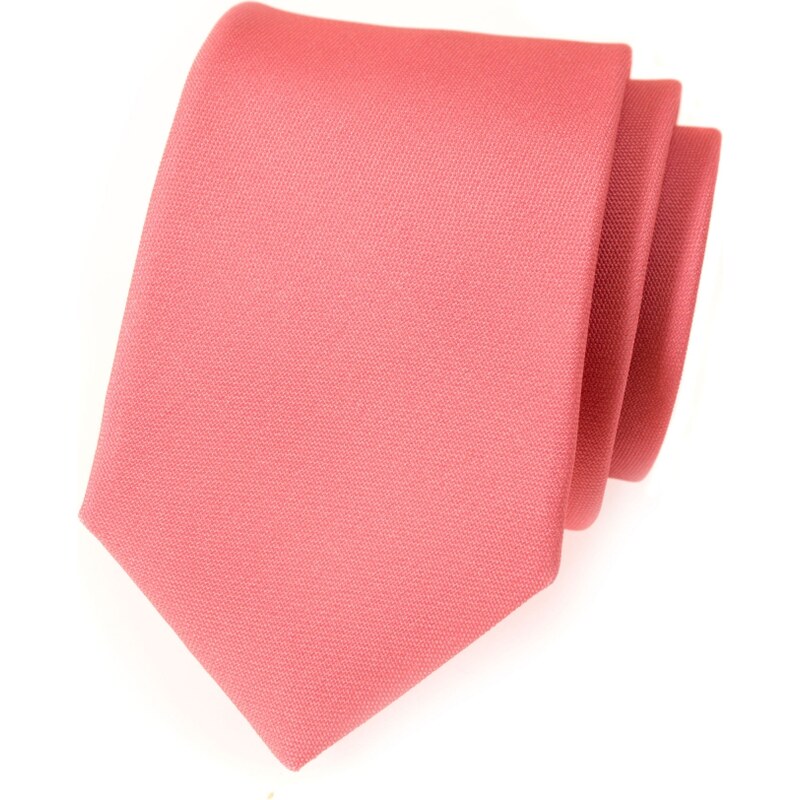 Pánská kravata růžová mat jednobarevná Avantgard 561-9812