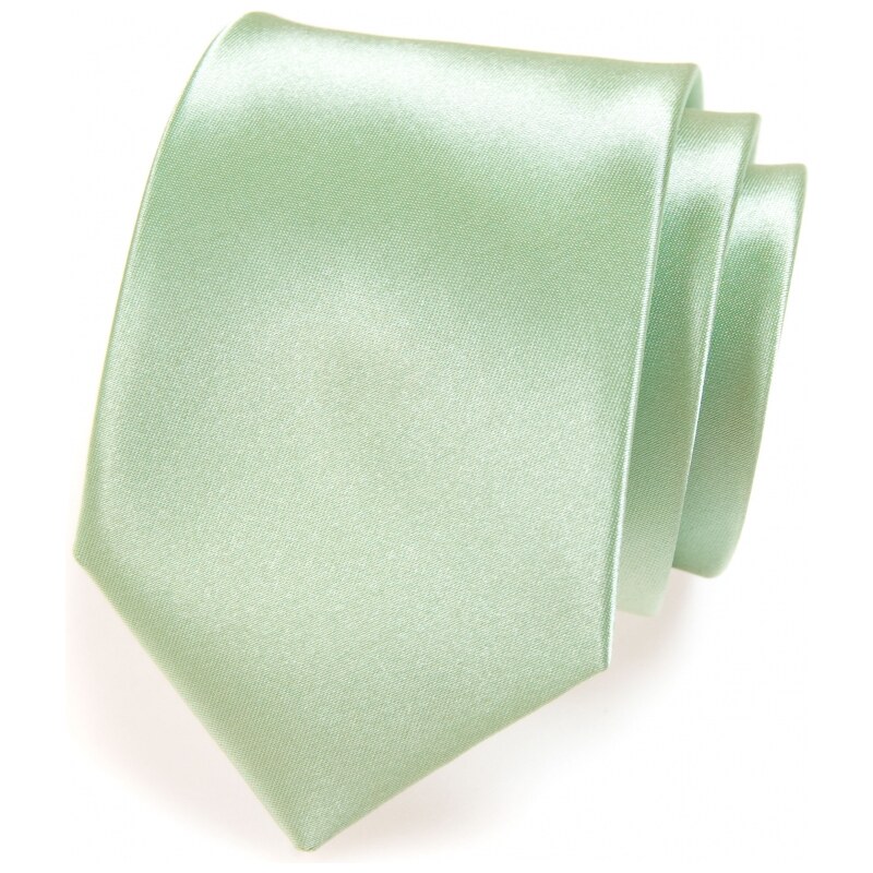 Pánská kravata světle zelená lesk Avantgard 561-9024